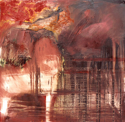 Yael Zahavy-Mittelman, Brown Water, Oil on Canvas, 48″ X 48″